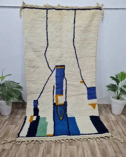 Abstract Moroccan Wool Rug – Modern Berber Art Carpet– Custom Size - Berber Handcrafts