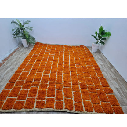 Vibrant Orange Moroccan Rug – Custom Size - Berber Handcrafts