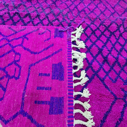 Bold Purple Moroccan Rug – Handwoven Berber Wool Carpet with Abstract Diamonds- Custom Size - Berber Handcrafts