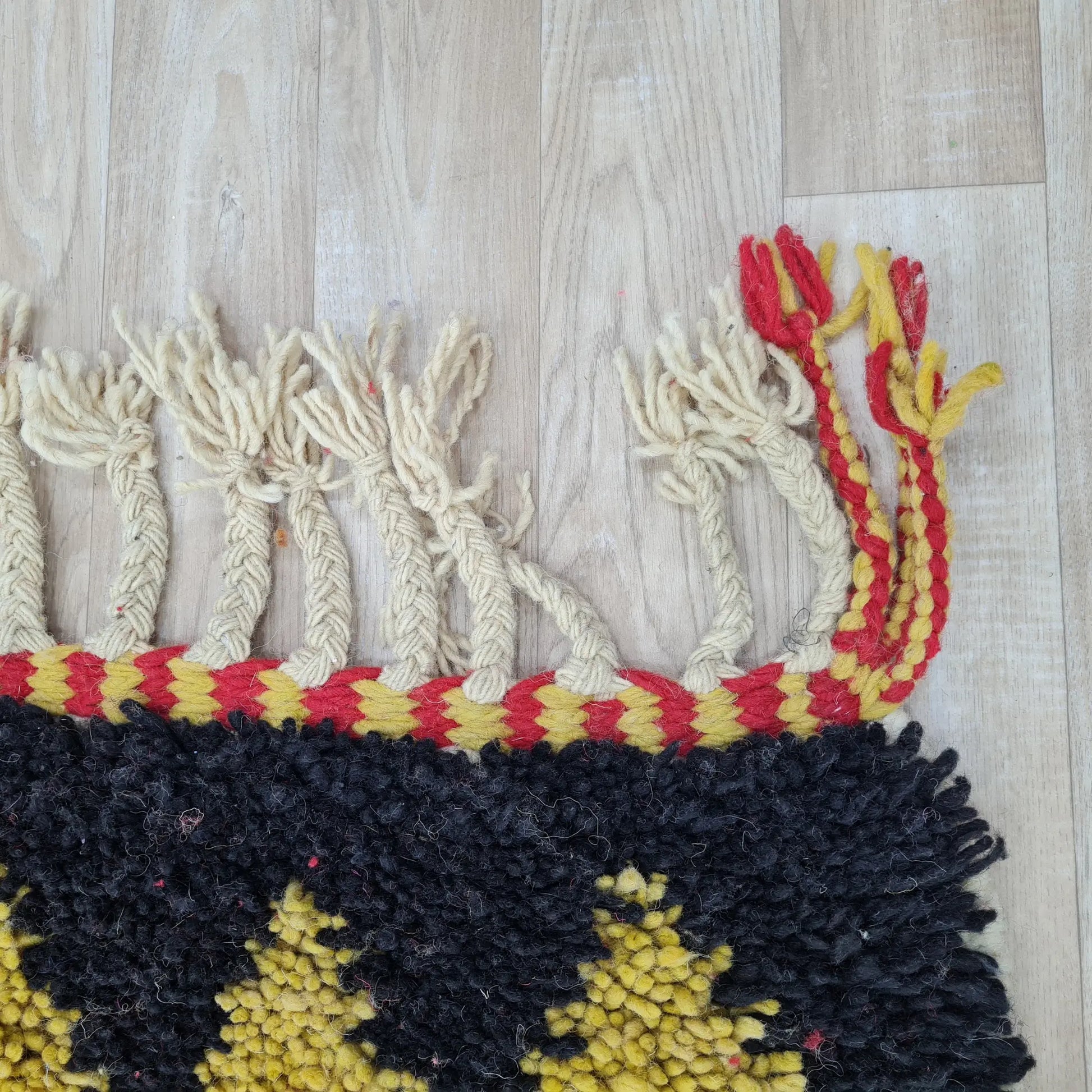 Bold Red & Yellow Moroccan Rug – Handwoven Berber Design with Geometric Patterns – Custom Size - Berber Handcrafts